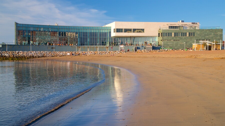 Talasoponiente featuring a coastal town, a sandy beach and general coastal views