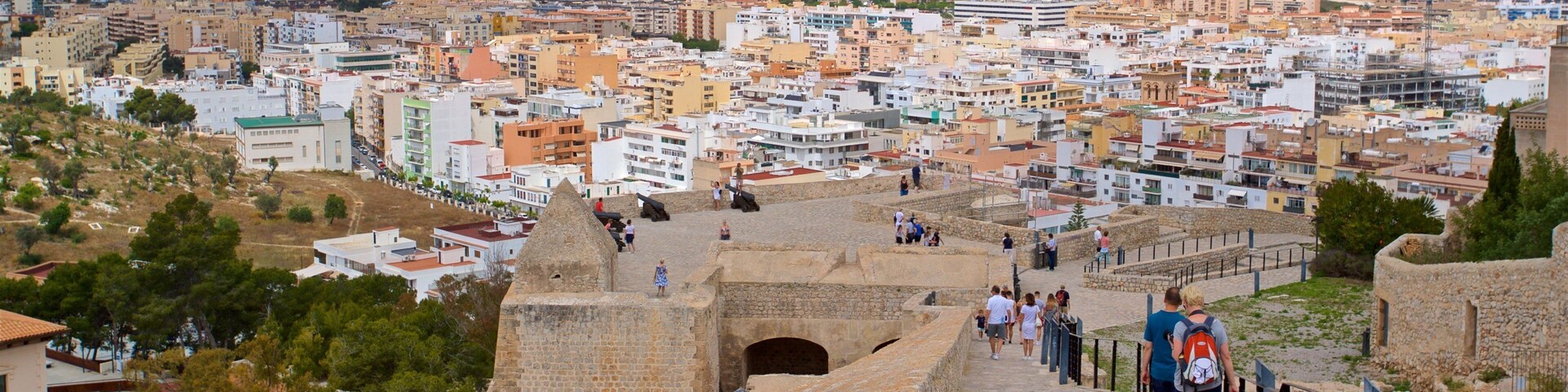 Baluard de Sant Jaume showing a city and landscape views