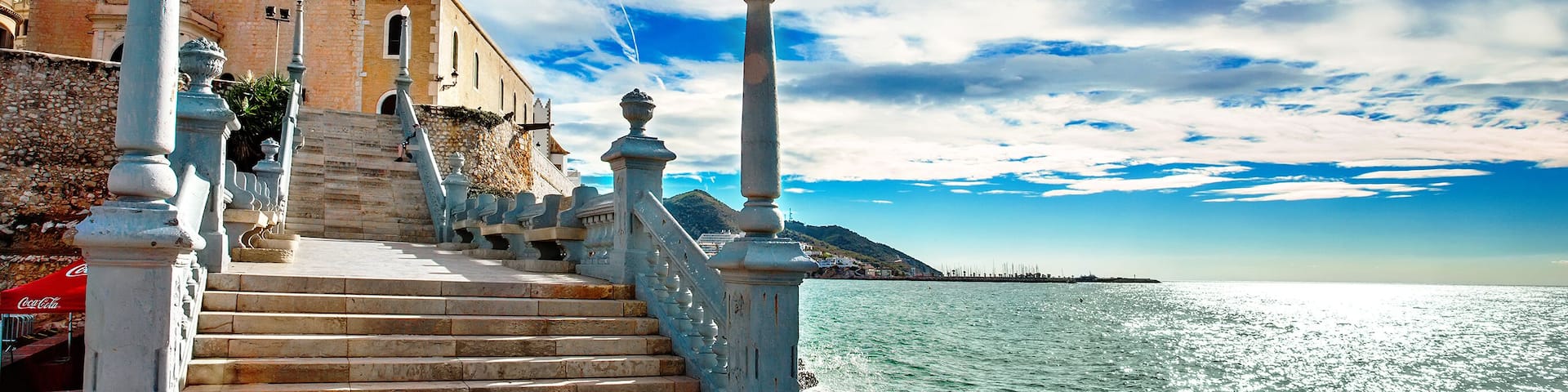 View of Iglesia de Sant Bartomeu i Santa Tecla Sitges Spain; Shutterstock ID 489072472; Purchase Order: SP-2390; Order Number: Content Innovations EOY spend - Lee Ban Twan; Client/Licensee: Hotels.com