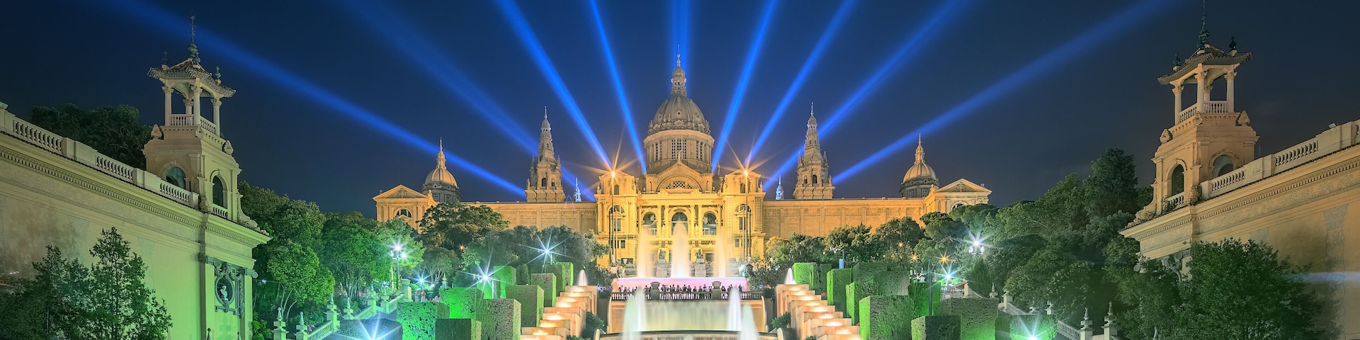 Night view of Magic Fountain in Barcelona
