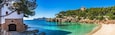 Spain Mediterranean Sea Majorca beach seaside Panorama of Cala Gat in Cala Ratjada