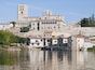 Panoramic Zamora with the Romanesque cathedral and the river Duero, Spain