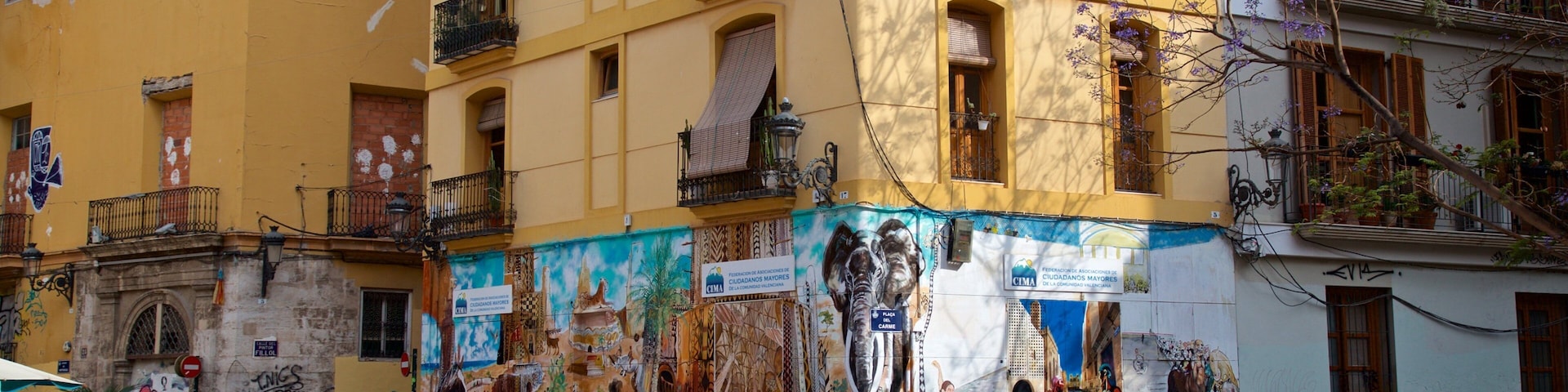 Plaza del Carmen which includes outdoor art