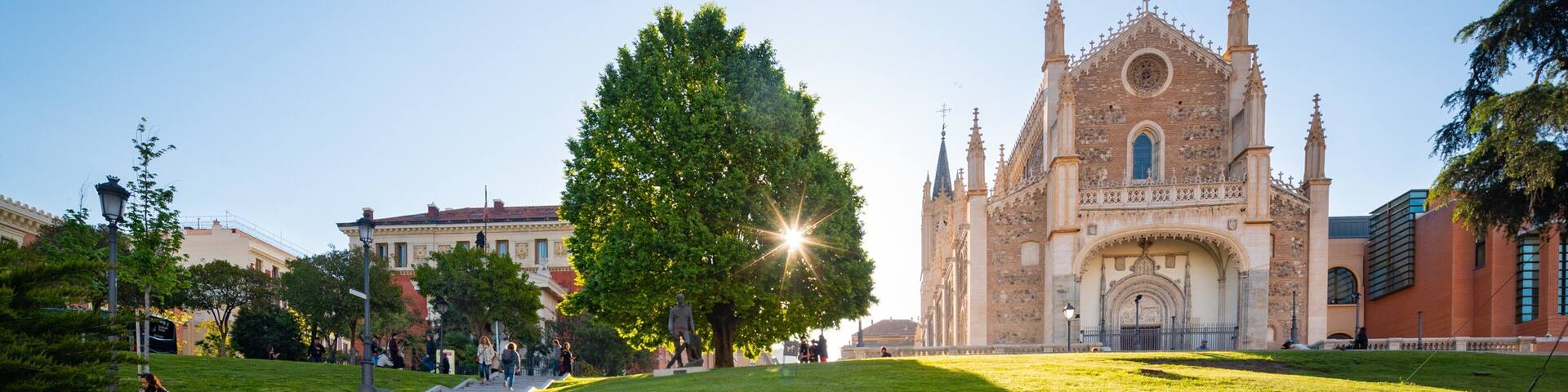 Church of San Jeronimo El Real featuring a church or cathedral, heritage architecture and a garden