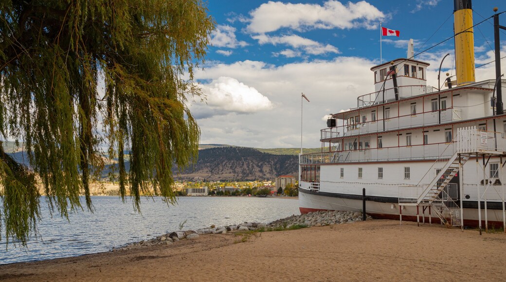 SS Sicamous featuring a beach, a bay or harbor and a lake or waterhole