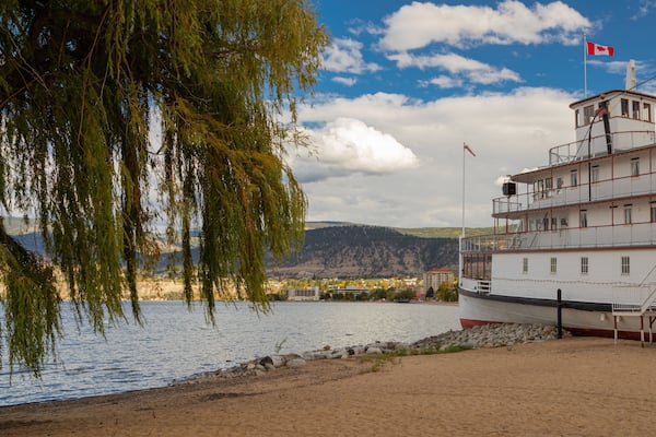 SS Sicamous featuring a beach, a bay or harbor and a lake or waterhole