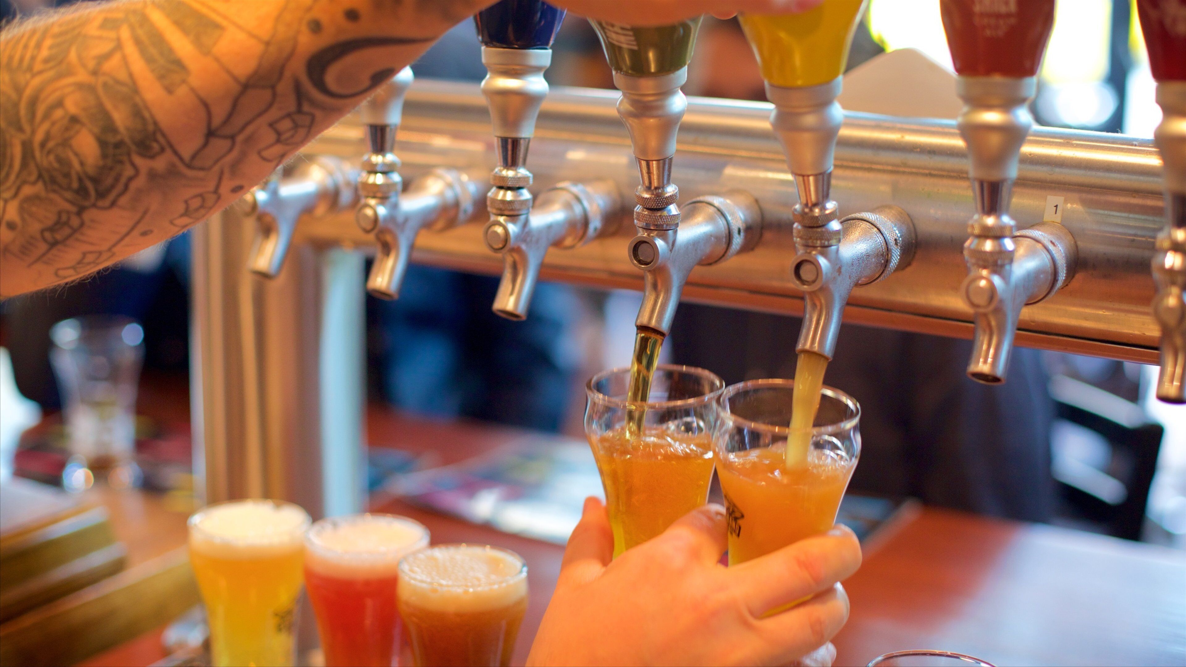 Granville Island Brewing featuring drinks or beverages and interior views