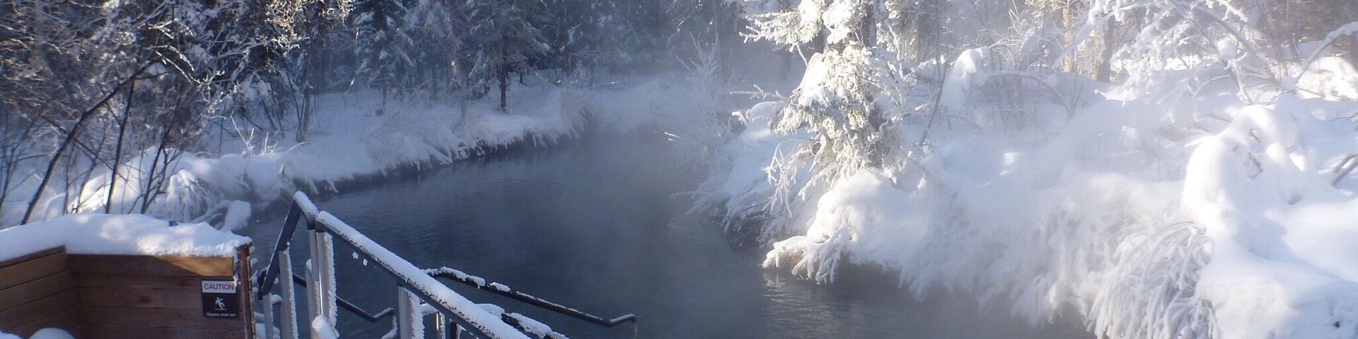 Liard Hot Sprngs in winter.