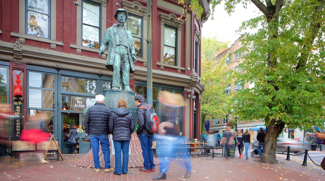 Gassy Jack Statue featuring heritage architecture, a statue or sculpture and street scenes