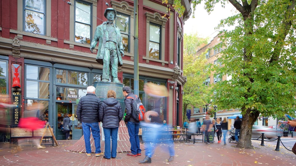Gassy Jack Statue featuring heritage architecture, a statue or sculpture and street scenes