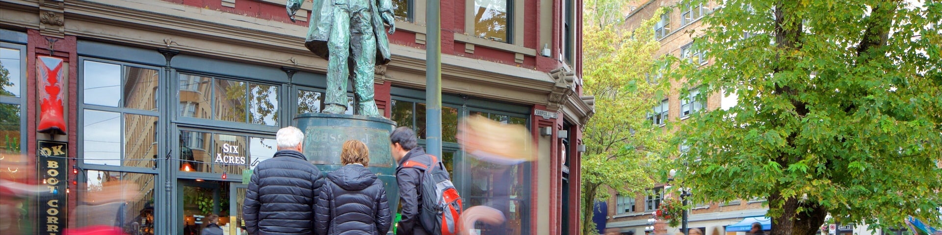 Gassy Jack Statue featuring heritage architecture, a statue or sculpture and street scenes