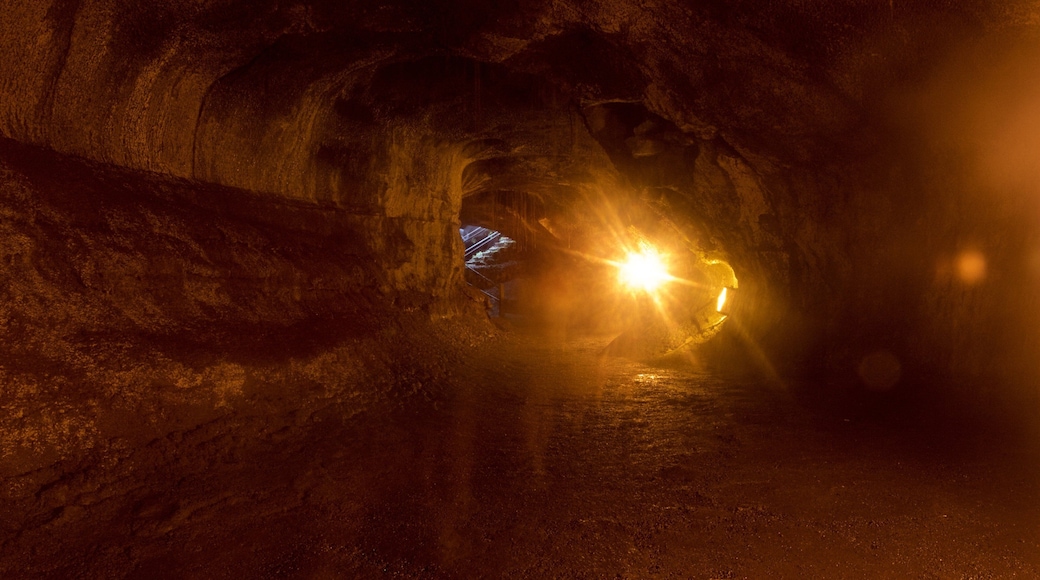 Thurston Lava Tube som viser huler og interiør