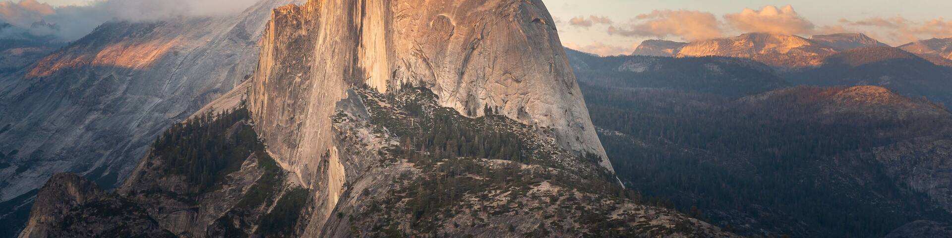Half Dome at sunset from Glacier Point in Yosemite National Park, California, USA