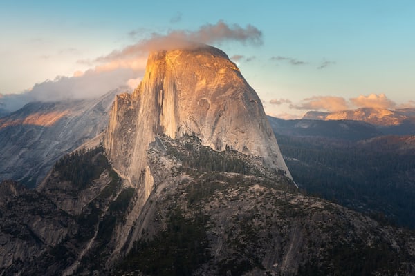 Half Dome at sunset from Glacier Point in Yosemite National Park, California, USA