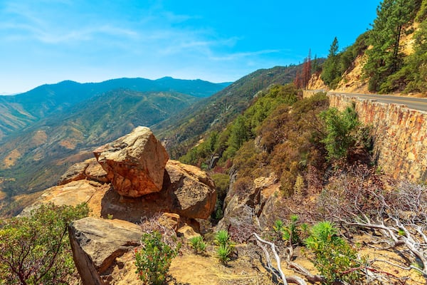 Kings river Canyon scenic byway Highway 180 in Kings Canyon National Park, California, United States of America.
