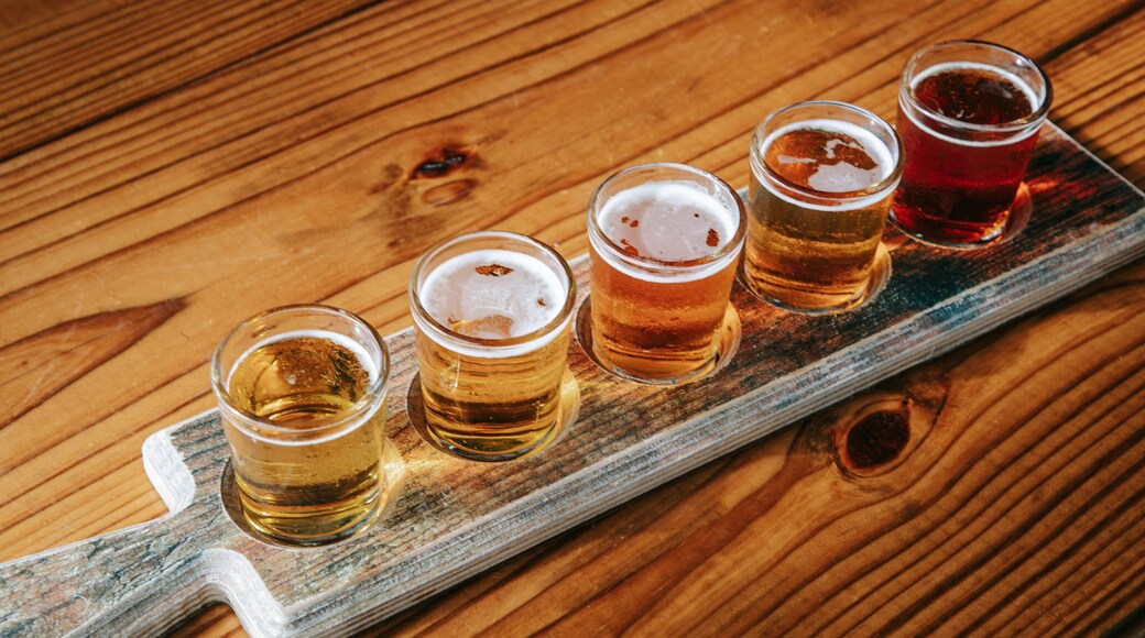 Saint Arnold Brewery which includes drinks or beverages and a bar