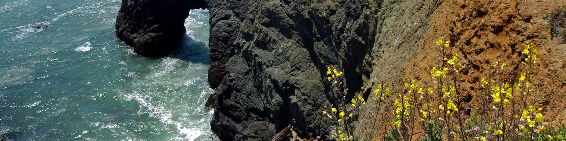 The lighthouse is located at Point Bonita on the San Francisco Bay entrance in the Marin Headlands near Sausalito. The Point Bonita light was the last manned lighthouse on the California coast.