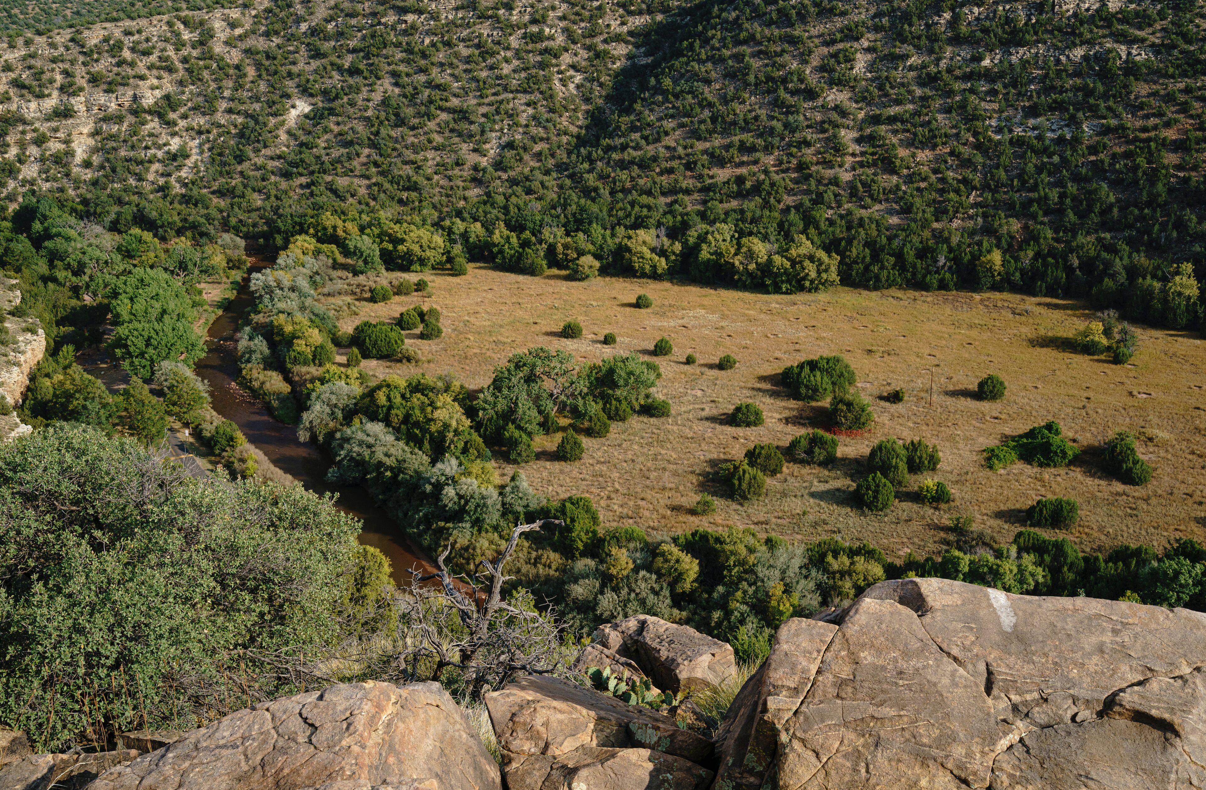 Looking down upon the Pecos River, Villanueva State Park, New Mexico