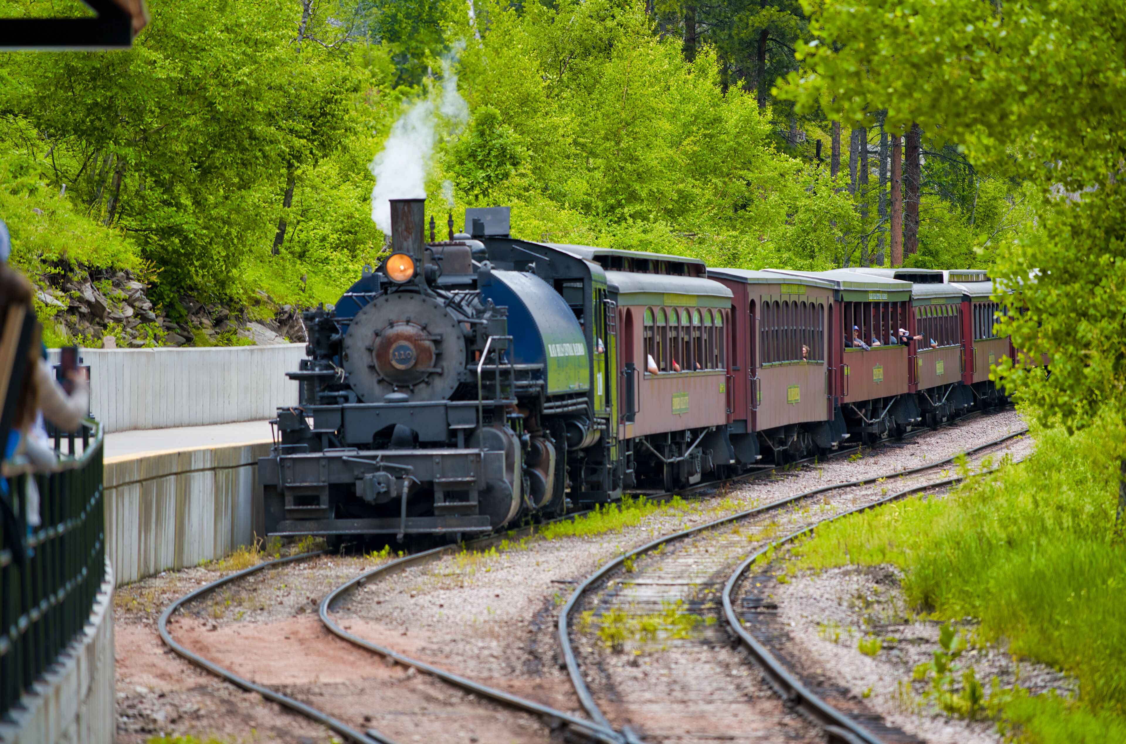 KEYSTONE, SD - JULY 4, 2019: 1880 Train in the Black Hills Central Railroad. This is a famous tourist attraction