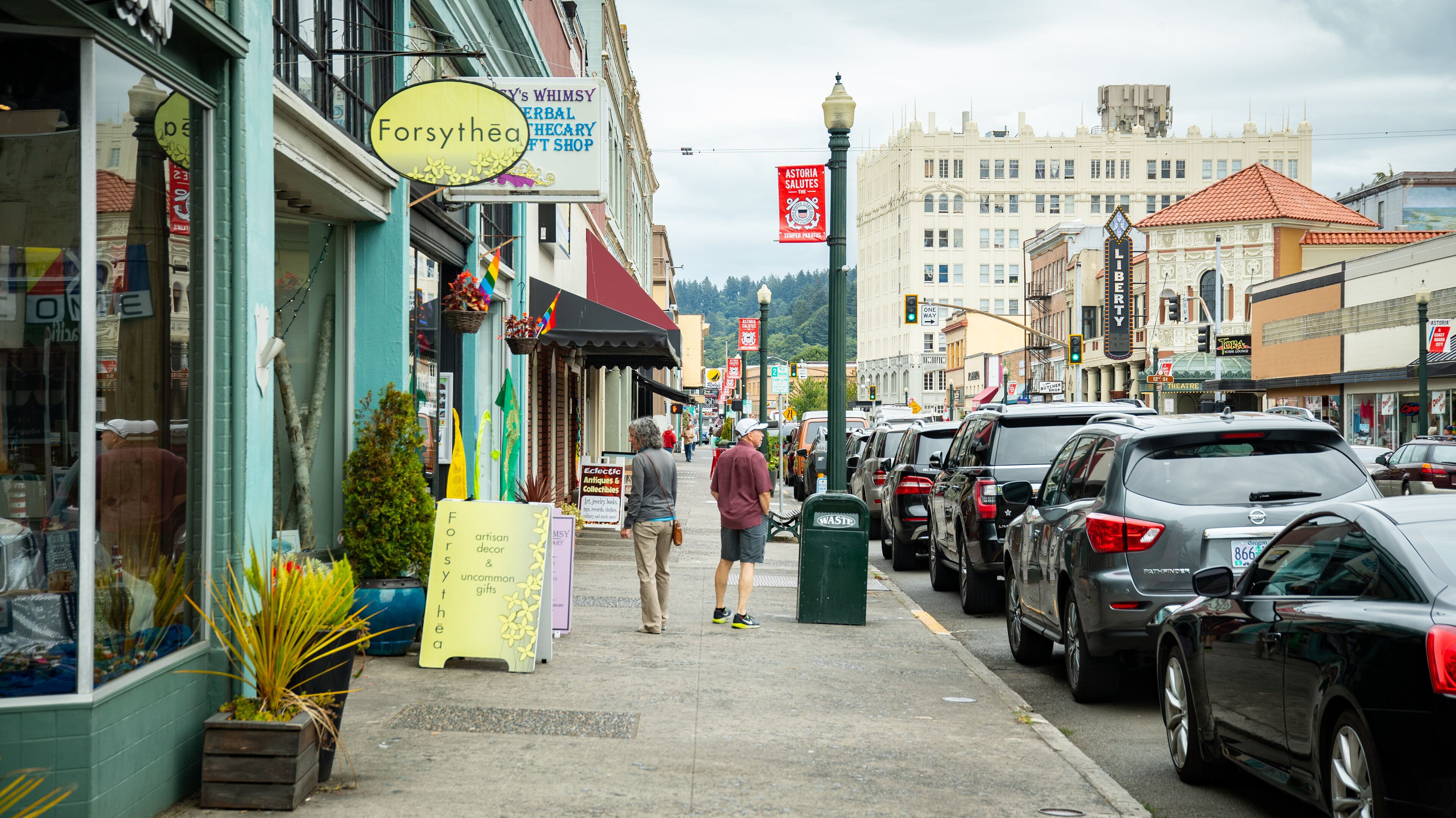 Liberty Theater showing street scenes as well as a couple