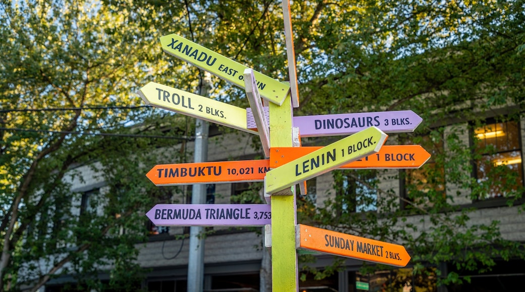 Guidepost featuring signage