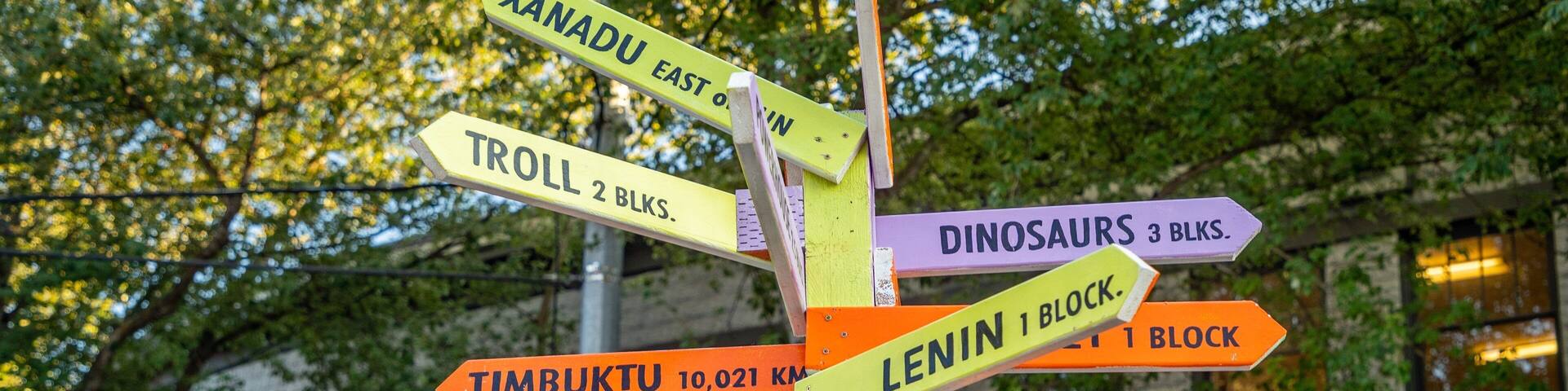 Guidepost featuring signage