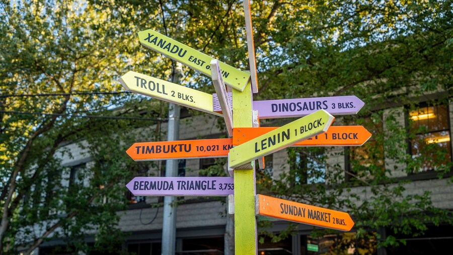 Guidepost featuring signage