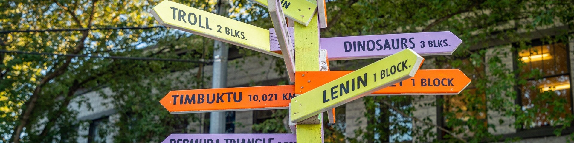 Guidepost featuring signage
