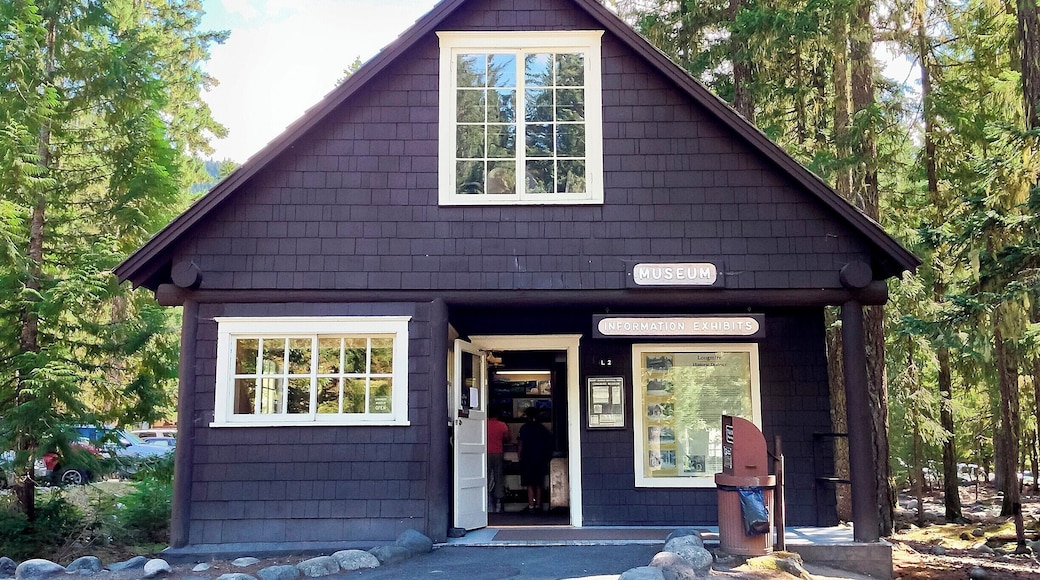The park's first administration building dates from 1916 and now houses the Longmire Museum and Visitors Center. It was built in the Parkitecture style - a rugged, often hand-built style, designed to blend in naturally with the environment. This style is common among many western US Parks, including Mount Rainier, Yellowstone and Yosemite.