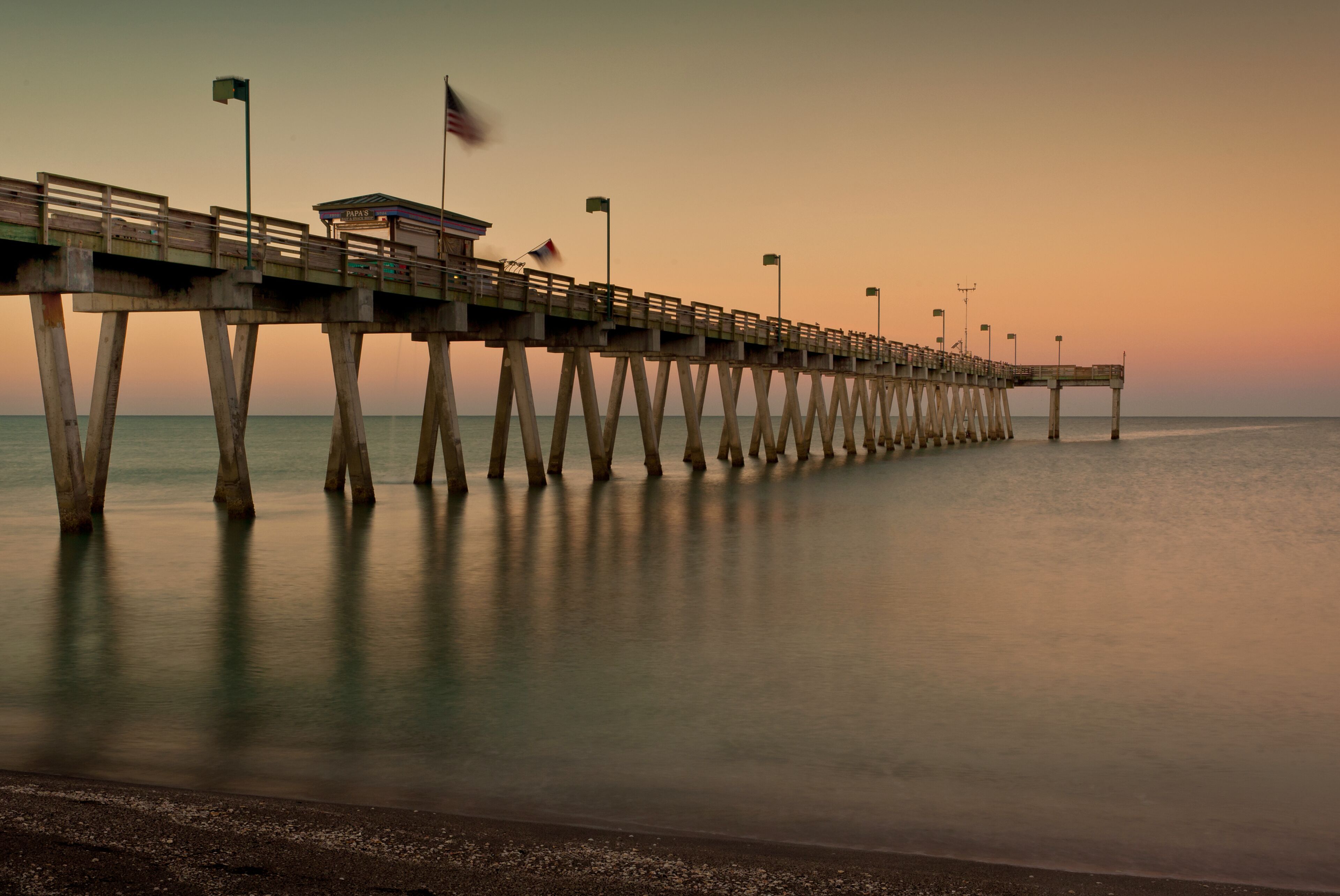 Dawn at the Venice Fishing Pier in Venice, Florida