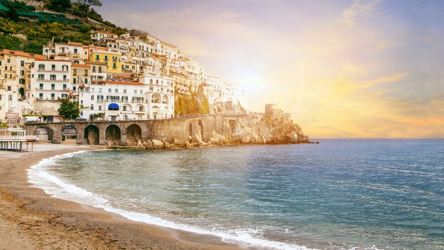 beautiful landscape of amalfi coast mediterranean sea south italy important traveling destination in europe; Shutterstock ID 517743688