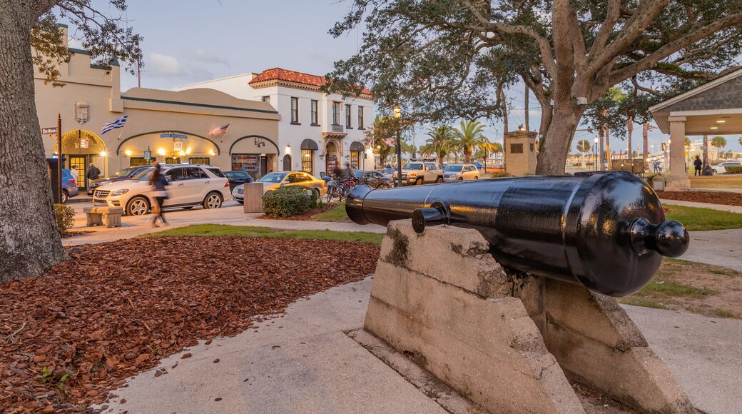 Plaza de la Constitution showing a garden and heritage elements