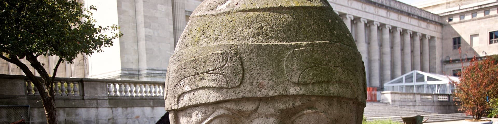 Olmec Head No 8 which includes outdoor art