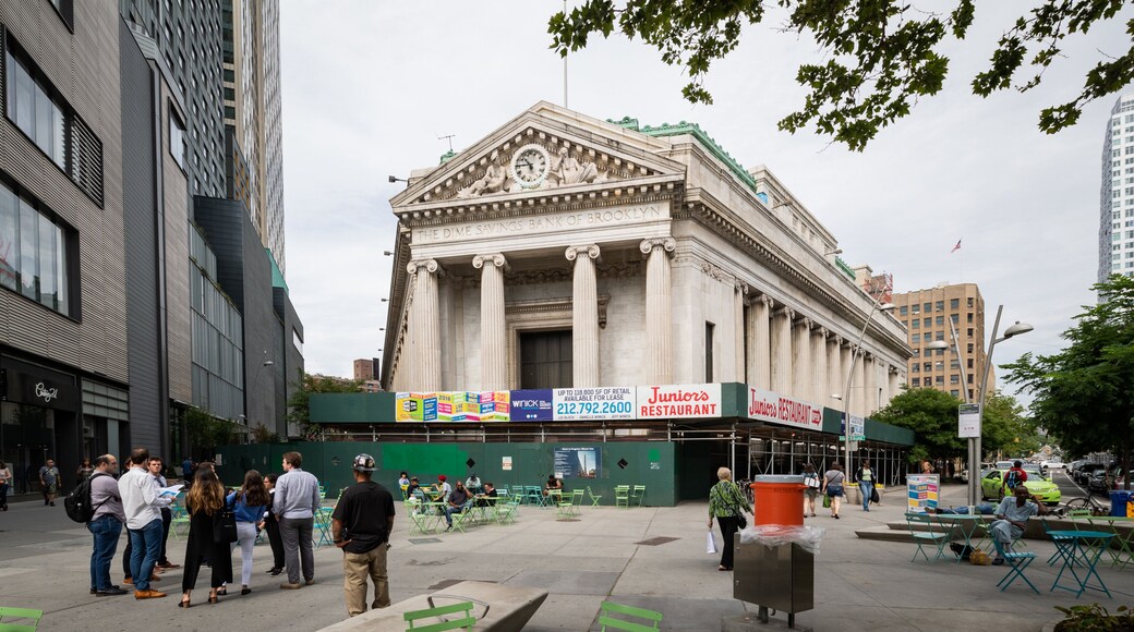Dime Savings Bank which includes an administrative buidling, heritage architecture and street scenes