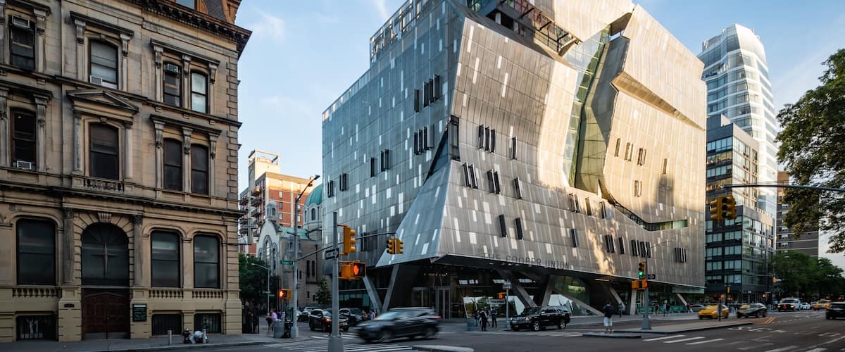 The Cooper Union for the Advancement of Science and Art showing a city, street scenes and modern architecture
