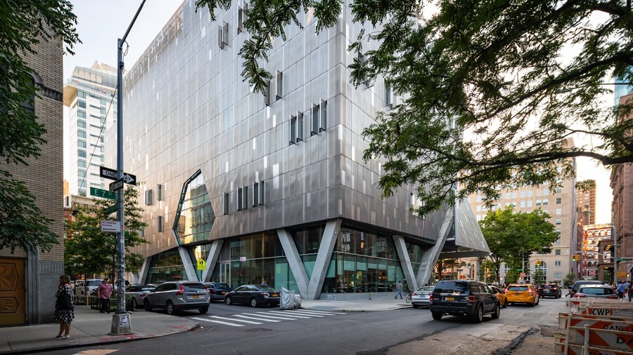 The Cooper Union for the Advancement of Science and Art featuring modern architecture, a city and street scenes