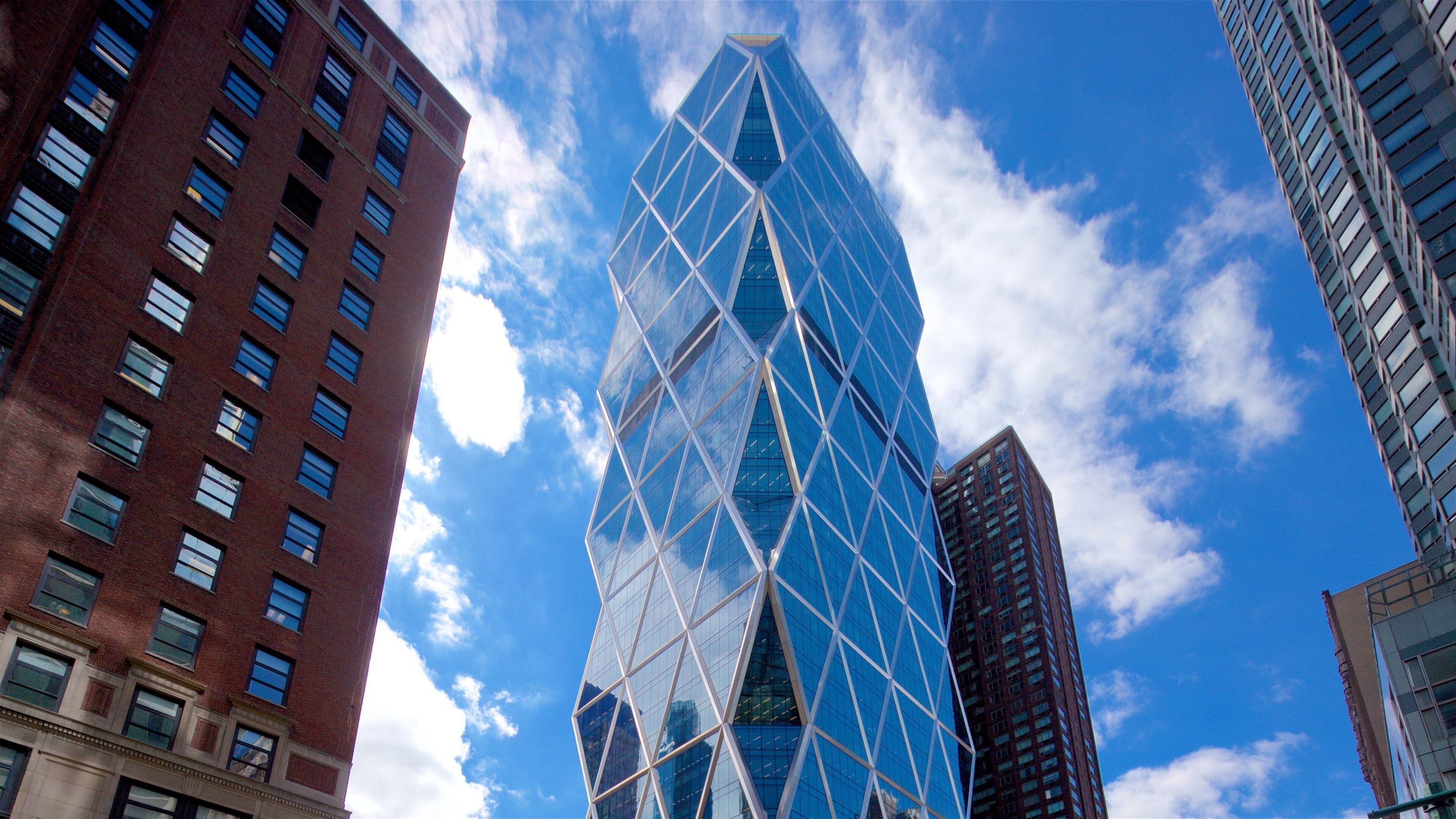 Hearst Tower which includes a city, a high rise building and modern architecture
