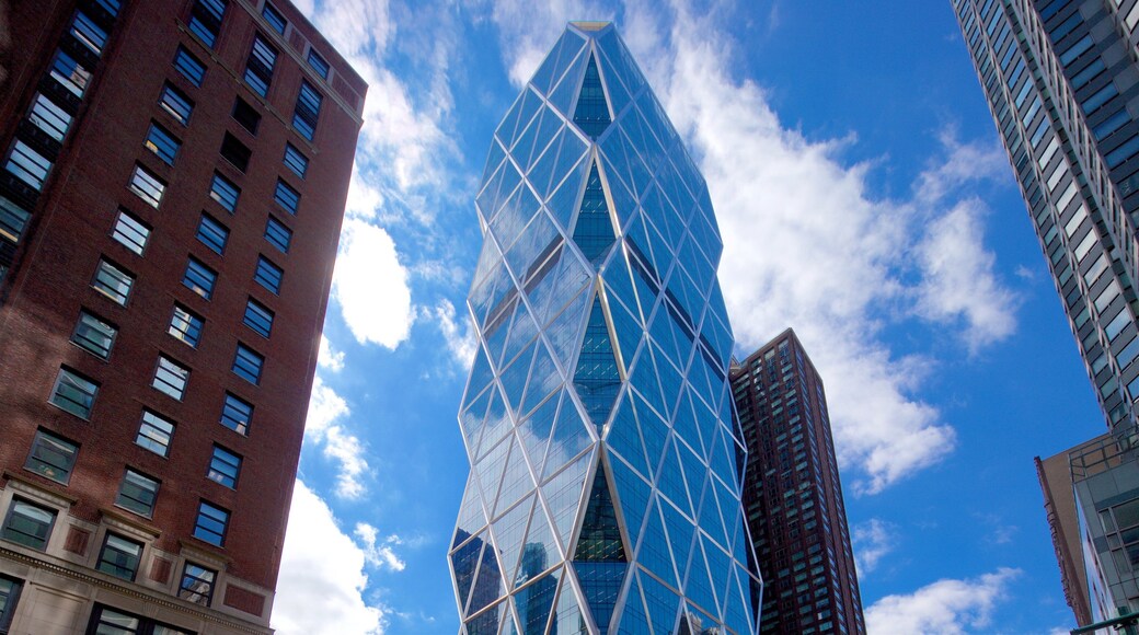 Hearst Tower which includes a city, a high rise building and modern architecture