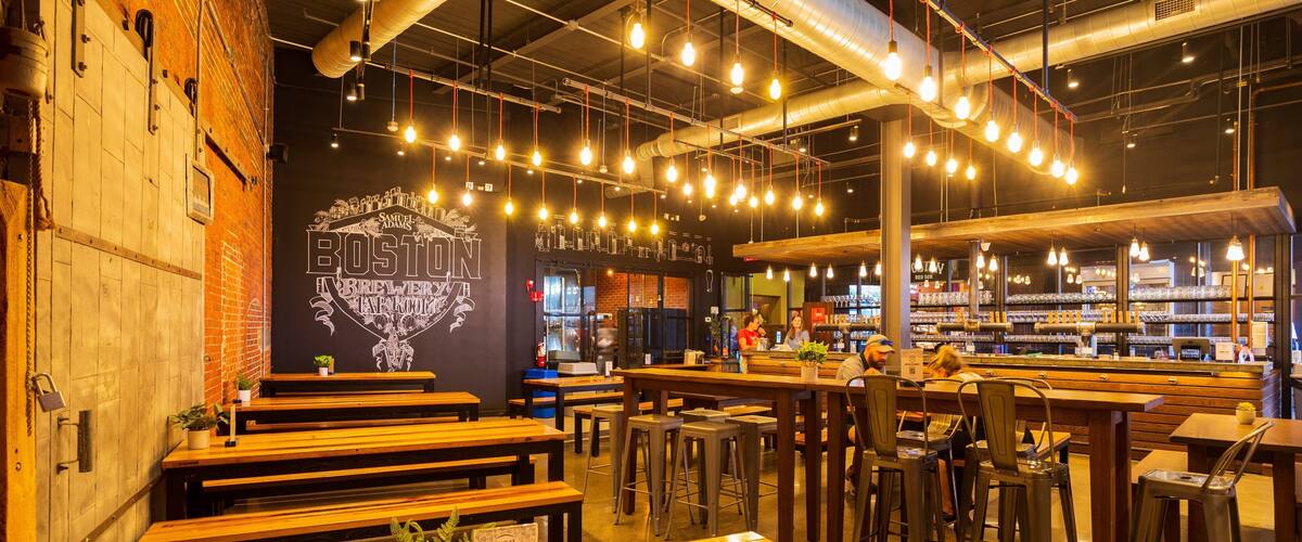 Samuel Adams Brewery featuring interior views