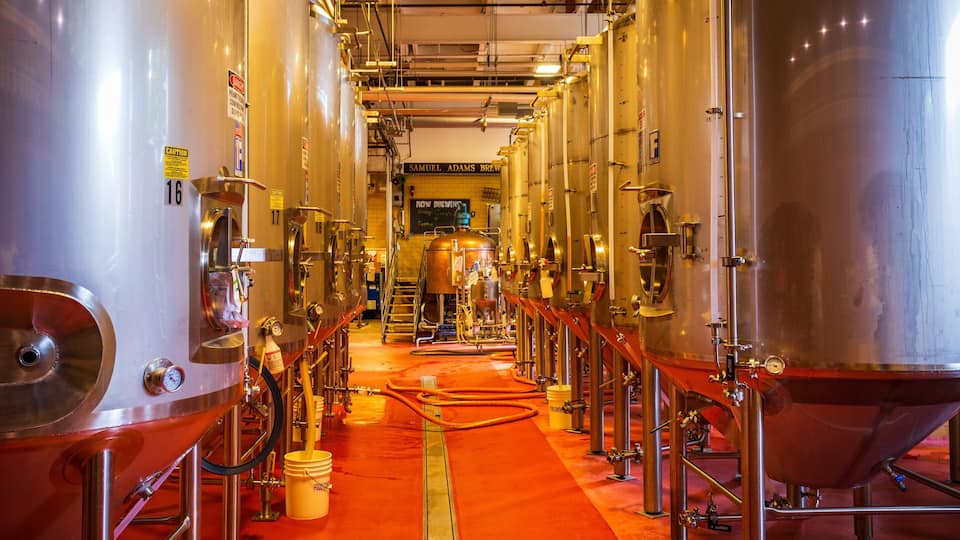 Samuel Adams Brewery showing interior views