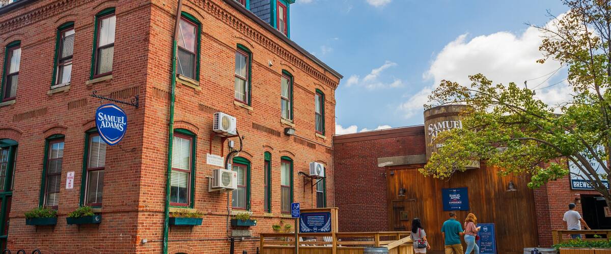 Samuel Adams Brewery featuring heritage elements and street scenes