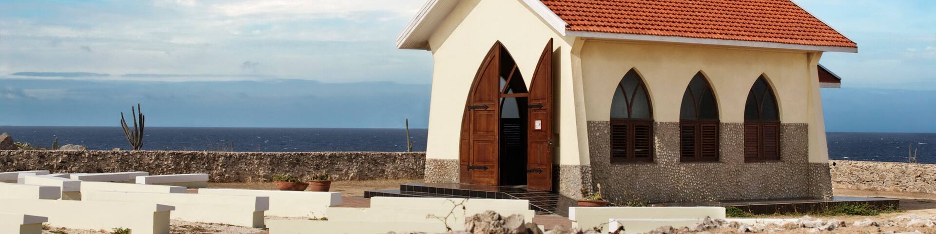 Alto Vista Chapel isolated on Aruba's north shore
