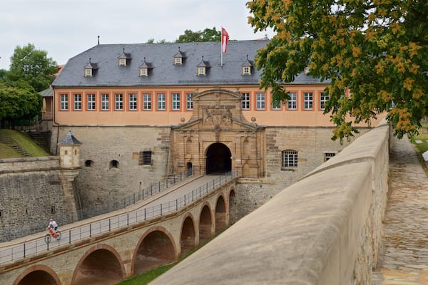 Zitadelle Petersberg showing heritage architecture and a bridge