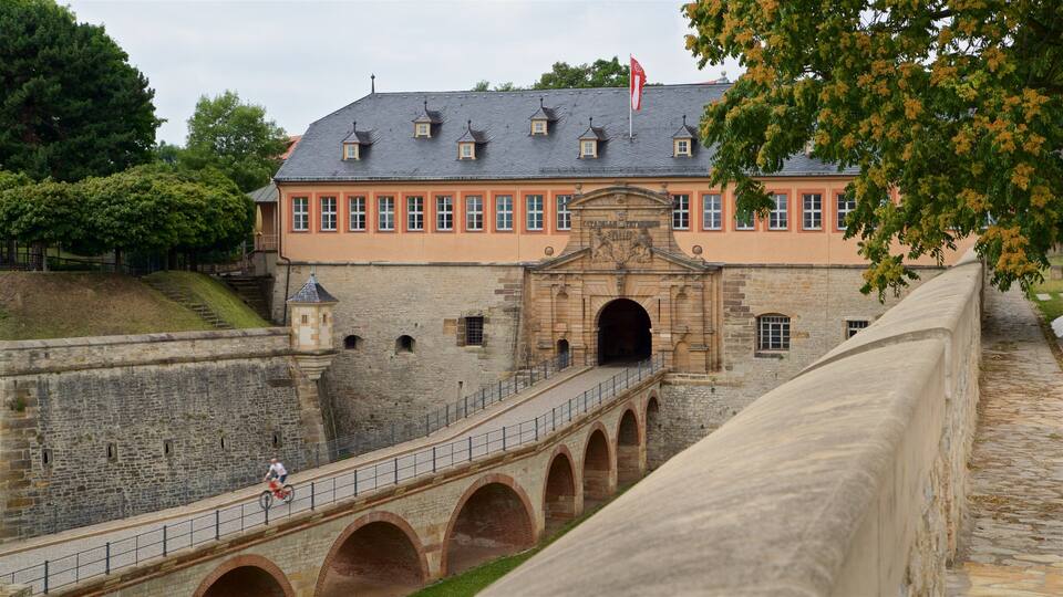 Zitadelle Petersberg showing heritage architecture and a bridge