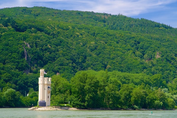 Mäuseturm featuring a river or creek, heritage elements and tranquil scenes