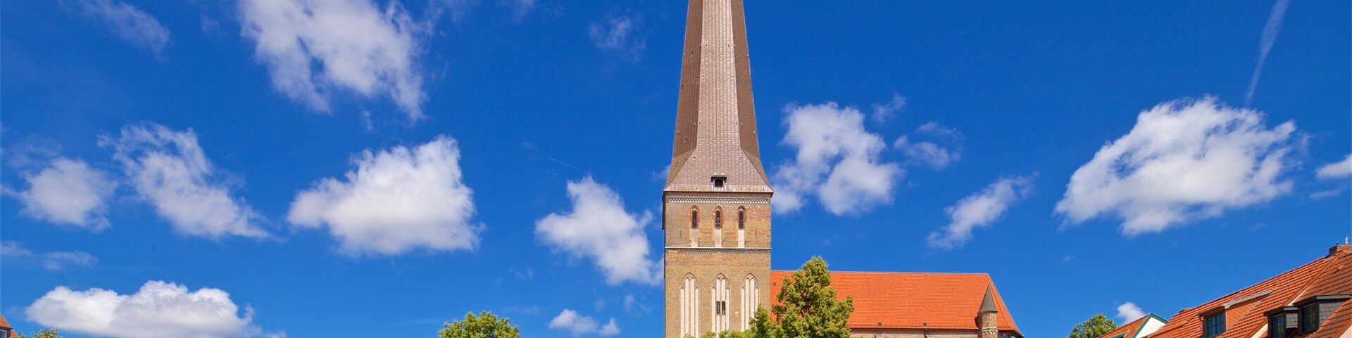 Petrikirche featuring a square or plaza and heritage architecture