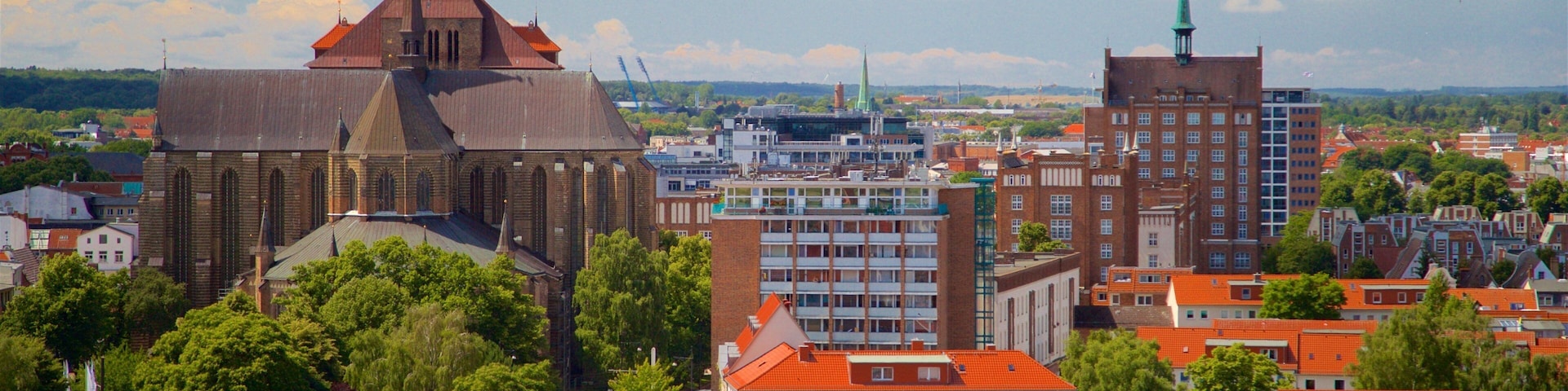 Petrikirche mostrando uma cidade, arquitetura de patrimônio e paisagem