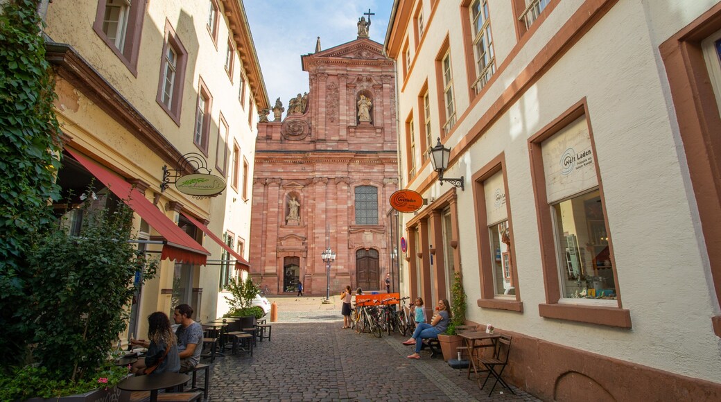 Jesuitenkirche which includes outdoor eating, heritage elements and a church or cathedral