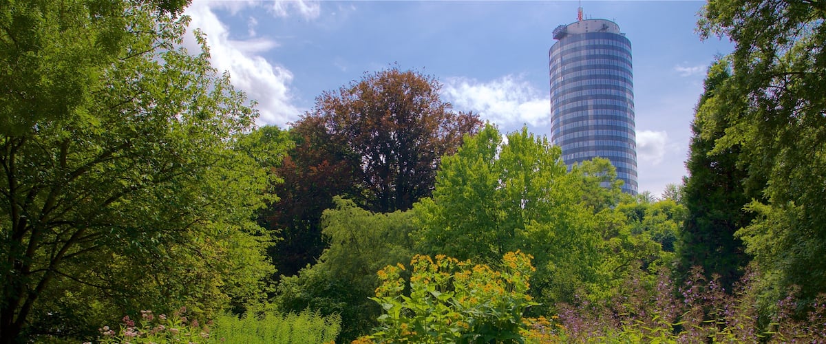 Botanischer Garten welches beinhaltet Park und Hochhaus