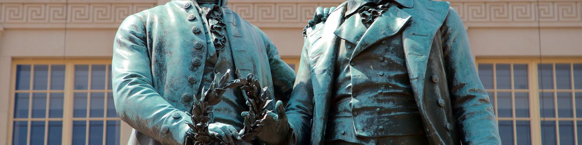 Goethe-Schiller Monument which includes heritage elements and a statue or sculpture